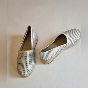 Farylrobin Women's Slip on  Espadrilles Perforated Cream Size 9